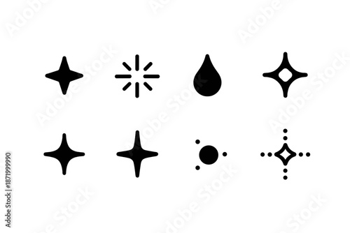 Birthday Spark Icons. Birthday spark icons. Filled icon set of Birthday spark icons: tiny star flare, mini