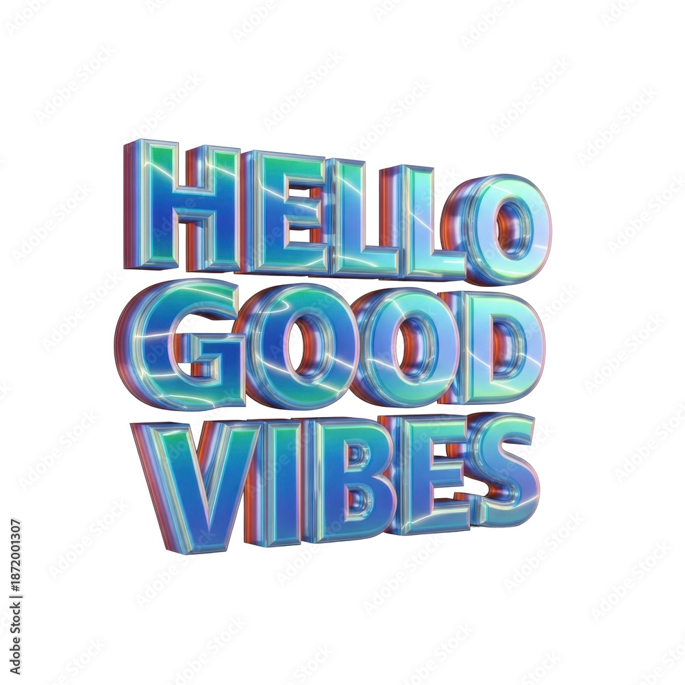 Obraz premium Hello Good Vibes 3D render