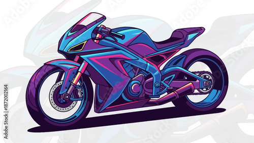 A sleek red sport motorcycle speeds down the black asphalt road with its engine and wheels forming the silhouette of a heart as a biker enjoys a fast ride on this unique transport vehicle