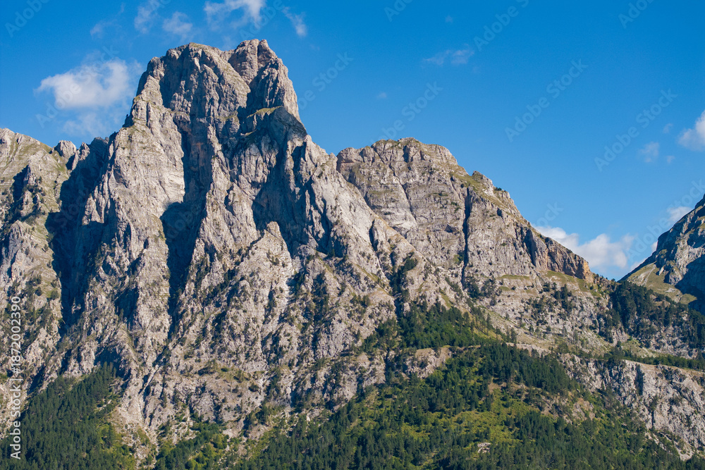 Fototapeta premium Scenic Valbona Valley, Albania – Albanian Alps mountain landscape and river