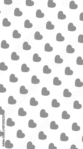 Seamless Pattern with Gray Hearts, Monochrome Love Background Video Animation