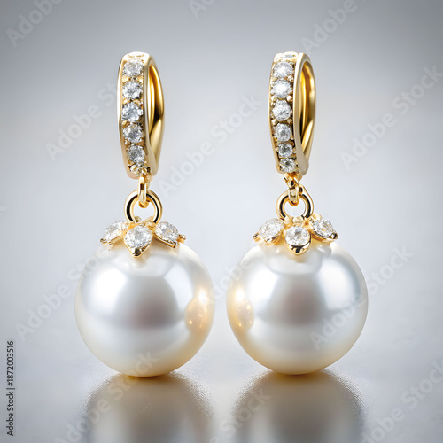 elegant pearl and diamond earrings exquisite gold