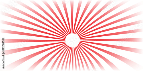 red Sunburst for the background. flag of japanese. The rising sun. vector.
