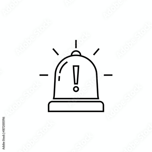 Notification icon illustration of a bell symbolizing alertness and attention from a straightforward viewpoint