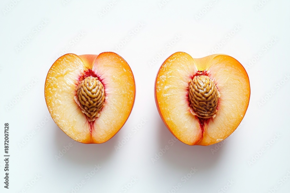 custom made wallpaper toronto digitalTwo fresh Two fresh juicy peach halves with pits isolated on white backgroundjuicy peach halves with pits isolated on white background