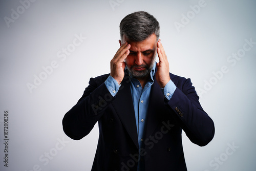 Canvas Print Businessman with headache