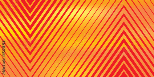 abstract geometric yellow arrow pattern art with red background.