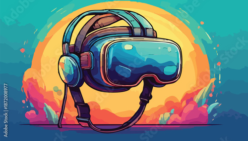 Futuristic VR Headset - Immersive Virtual Reality Experience with Advanced Technology.