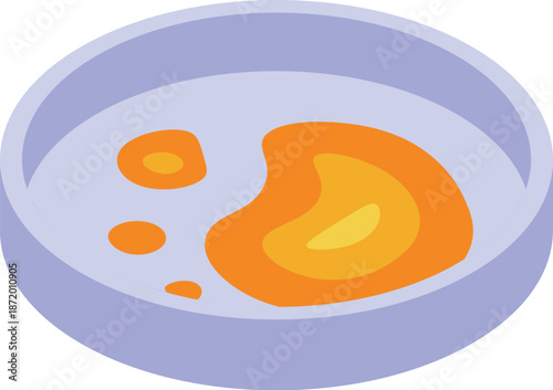 Petri dish containing orange bacteria culture, used for conducting scientific experiments in laboratory