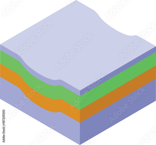 Colorful ground layers representing different sediments and soil composition
