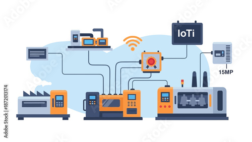 Connected industrial machines in a digital network.