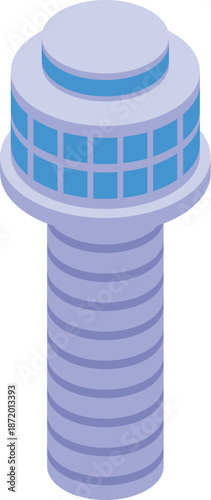 Airport control tower ensuring safe and efficient air traffic flow