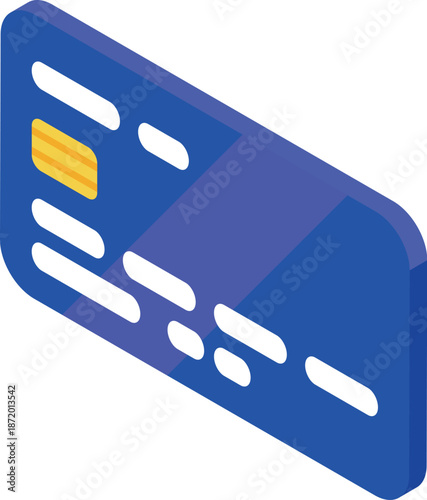 Blue credit card enabling online banking and facilitating secure online shopping experience