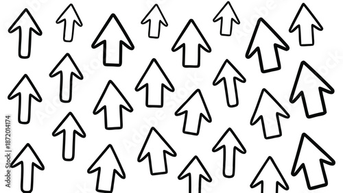 Set of 25 black outline arrow icons vector