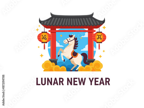 Lunar New Year Temple Gate