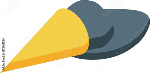 Toucan bird beak icon, isometric style, representing wildlife, jungle, and exotic nature