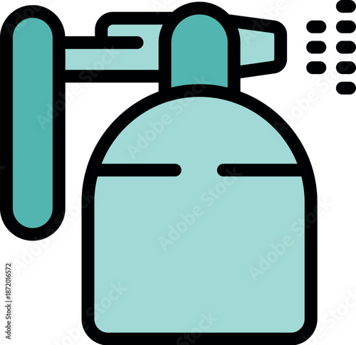 Cleaning solution being sprayed for disinfection, ideal for representing hygiene and sanitation