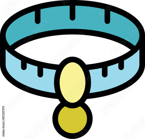 Stylish dog collar featuring measuring marks and golden tags, ideal for pet owners who prioritize fashion and proper fit