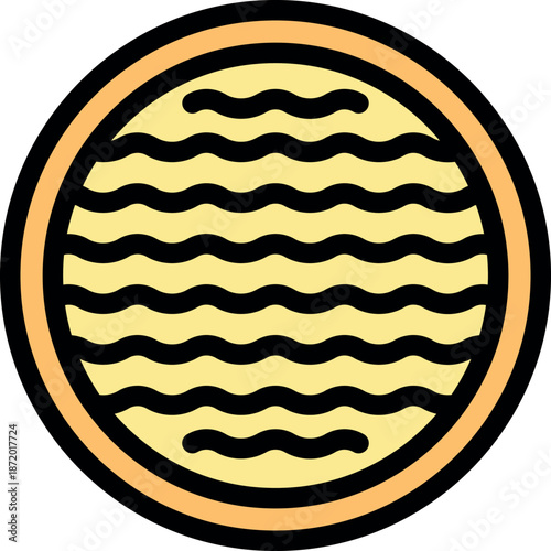 Circular sewer grate filtering wastewater in urban environment, ensuring proper sanitation and hygiene