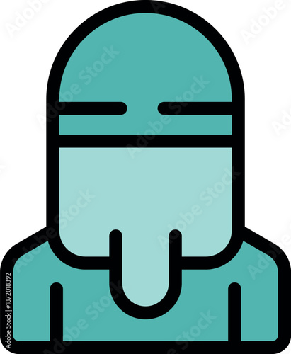 Muslim woman wearing a niqab and abaya, representing islamic culture and tradition