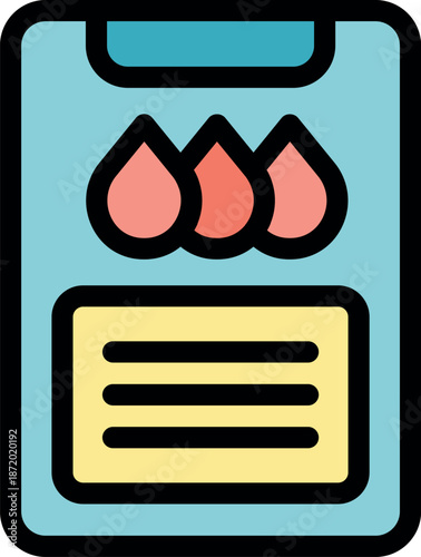 Patient chart showing blood drops and medical information regarding blood donation