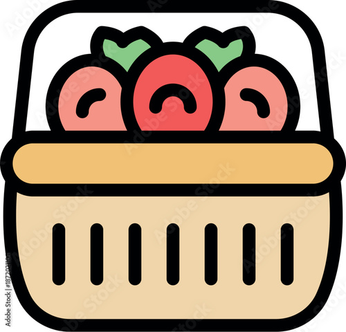 Freshly picked apples sit in a basket, ready to be enjoyed