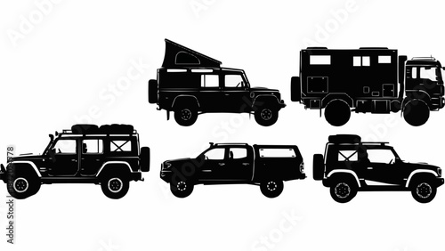 Collection of Off Road Vehicle Silhouettes.