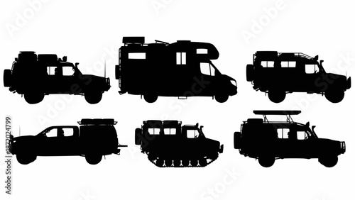 Collection of Off Road Vehicle Silhouettes.