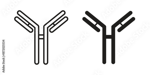 Antibody icons. Vector graphic. Editable vector stroke. EPS 10.