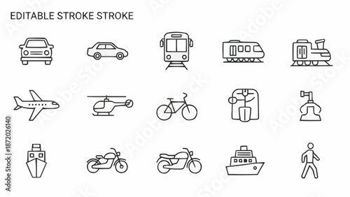 Collection of Transportation Icons.