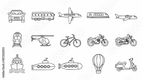 Collection of Transportation Icons.