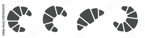 Flat illustration of croissant bakery vector icon isolated on transparent background