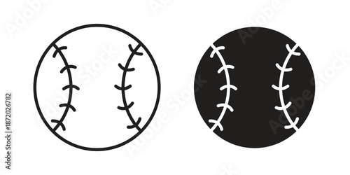 Baseball icons. Vector graphic. Editable vector stroke. EPS 10.