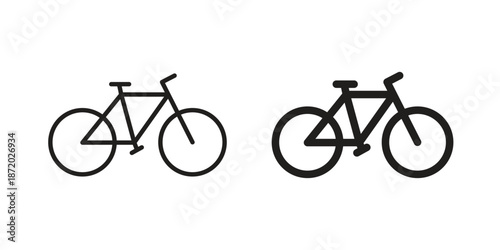 Bicycle icons. Vector graphic. Editable vector stroke. EPS 10.