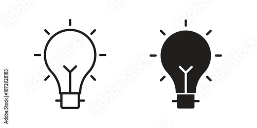 Bulb icons. Vector graphic. Editable vector stroke. EPS 10.