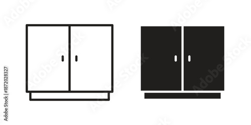 Cabinet icons. Vector graphic. Editable vector stroke. EPS 10.