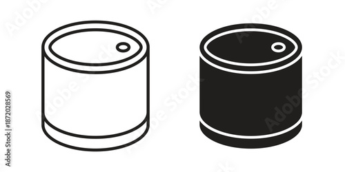 Canned food icons. Vector graphic. Editable vector stroke. EPS 10.