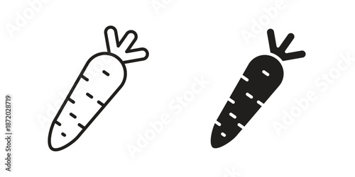 Carrot icons. Vector graphic. Editable vector stroke. EPS 10.