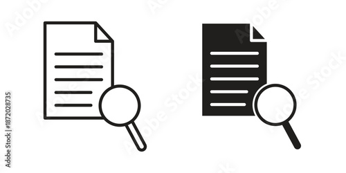 Case studies icons. Vector graphic. Editable vector stroke. EPS 10.