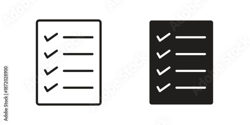 Check list icons. Vector graphic. Editable vector stroke. EPS 10.