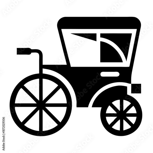 Classic horse-drawn carriage icon, representing vintage transportation and historical journeys