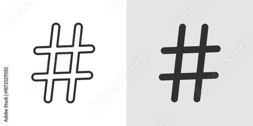 Hashtag Icon representing social media, trends, tagging, and online engagement.