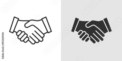Handshake Icon representing partnership, agreement, collaboration, and business relationships.
