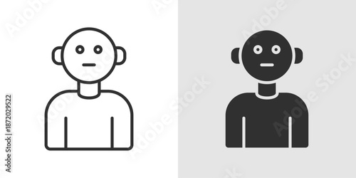 Humanoid Assistant Icon representing AI-powered support, robotics, and intelligent digital assistance.