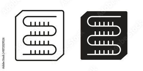 Condenser coil icons. Vector graphic. Editable vector stroke. EPS 10.