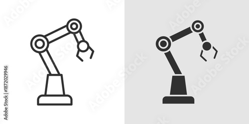 Industrial Robot Arm Icon representing automation, manufacturing, and advanced industrial technology.
