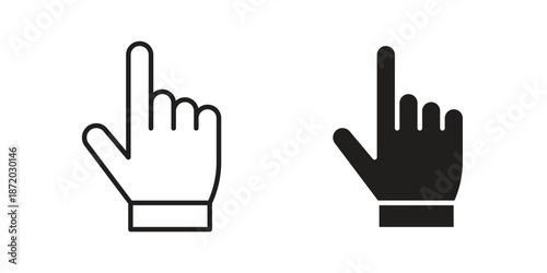 Cursor hand icons. Vector graphic. Editable vector stroke. EPS 10.