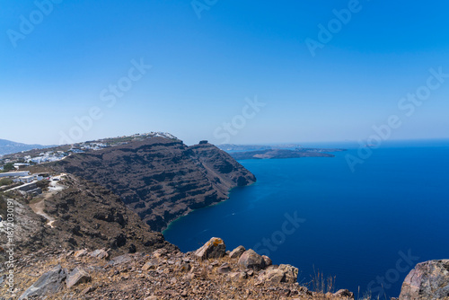 The view from the Church of the Prophet Elias, Imerovigli, Santorini, Greece