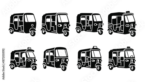 tuk tuk or Auto rickshaw silhouette vector design
