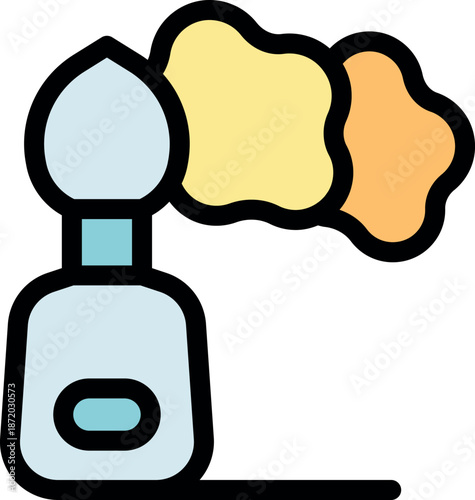 Foam gun spraying colored polyurethane foam for insulation, sealant, soundproofing, and filling gaps